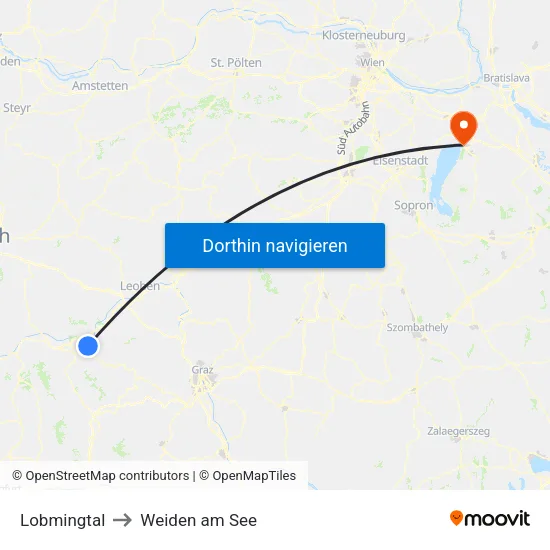 Lobmingtal to Weiden am See map