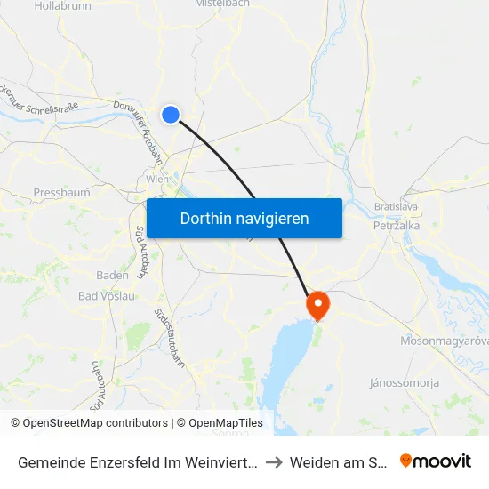 Gemeinde Enzersfeld Im Weinviertel to Weiden am See map