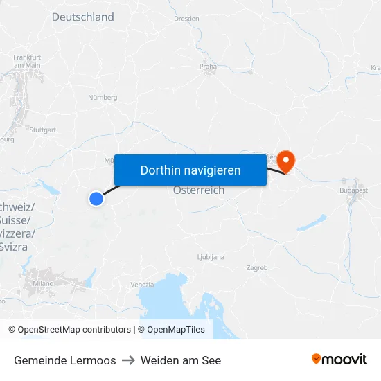 Gemeinde Lermoos to Weiden am See map