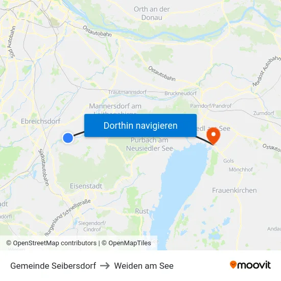 Gemeinde Seibersdorf to Weiden am See map