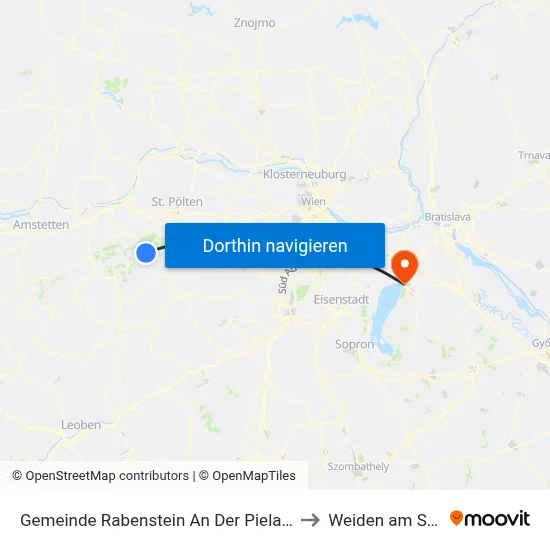 Gemeinde Rabenstein An Der Pielach to Weiden am See map