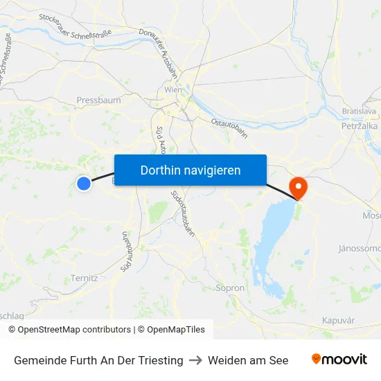 Gemeinde Furth An Der Triesting to Weiden am See map