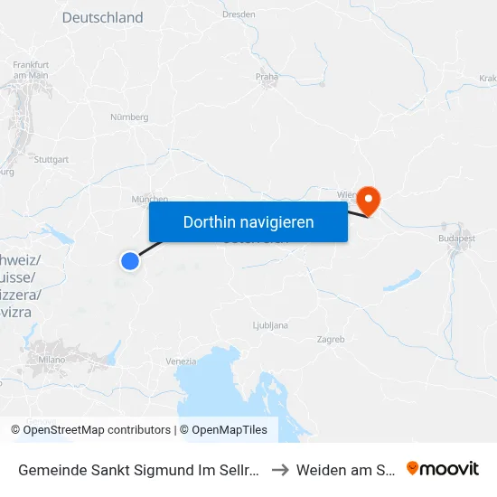 Gemeinde Sankt Sigmund Im Sellrain to Weiden am See map