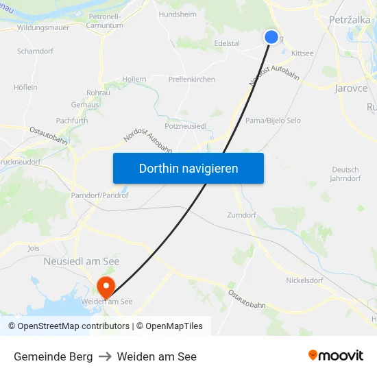Gemeinde Berg to Weiden am See map