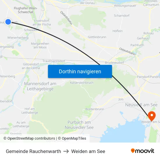 Gemeinde Rauchenwarth to Weiden am See map