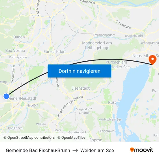 Gemeinde Bad Fischau-Brunn to Weiden am See map