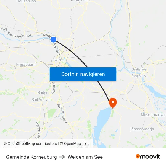 Gemeinde Korneuburg to Weiden am See map