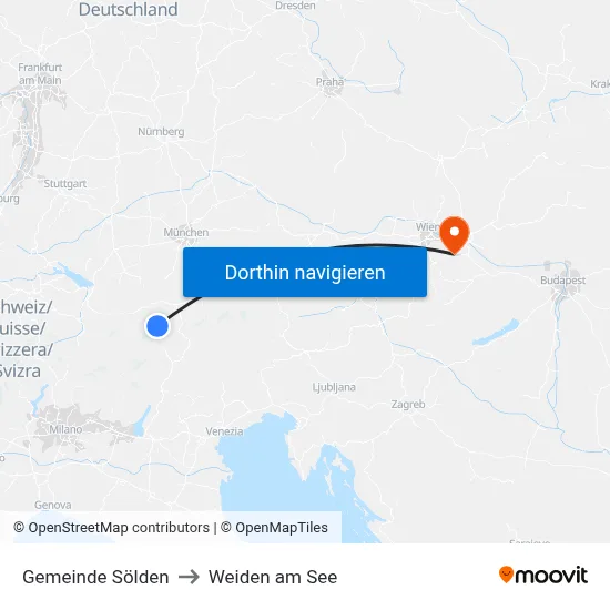Gemeinde Sölden to Weiden am See map