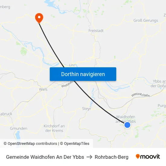 Gemeinde Waidhofen An Der Ybbs to Rohrbach-Berg map