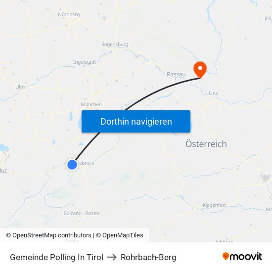 Gemeinde Polling In Tirol to Rohrbach-Berg map