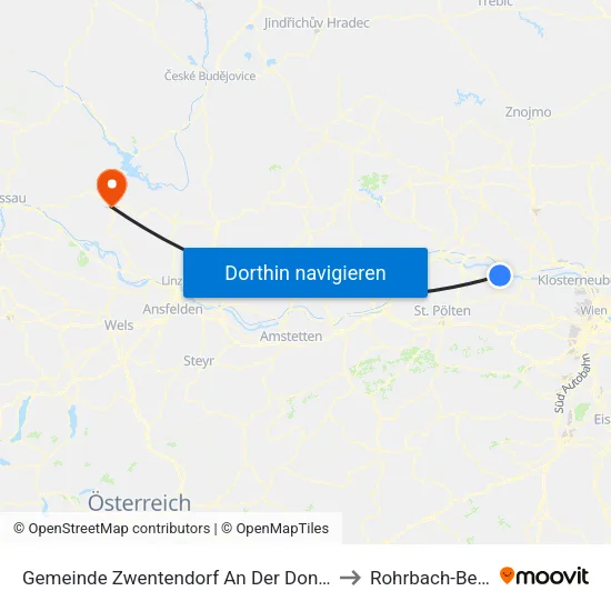 Gemeinde Zwentendorf An Der Donau to Rohrbach-Berg map