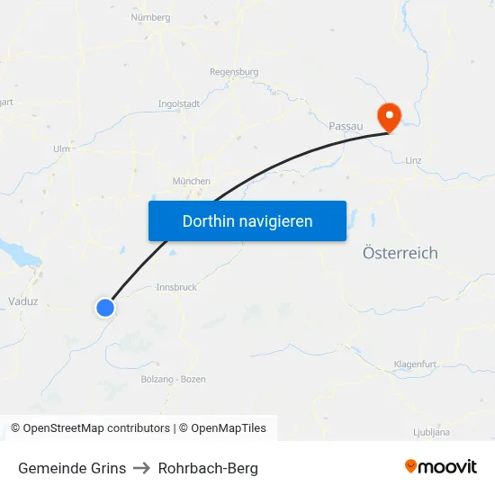 Gemeinde Grins to Rohrbach-Berg map