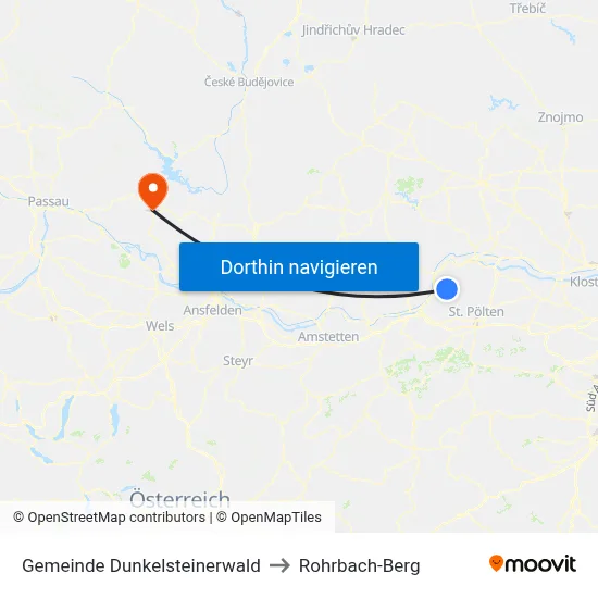 Gemeinde Dunkelsteinerwald to Rohrbach-Berg map