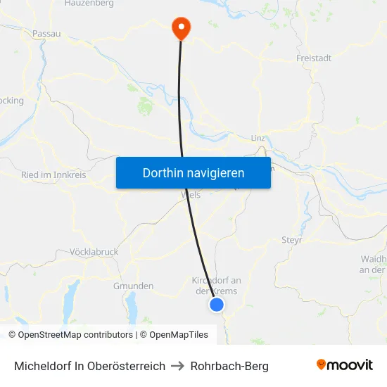 Micheldorf In Oberösterreich to Rohrbach-Berg map
