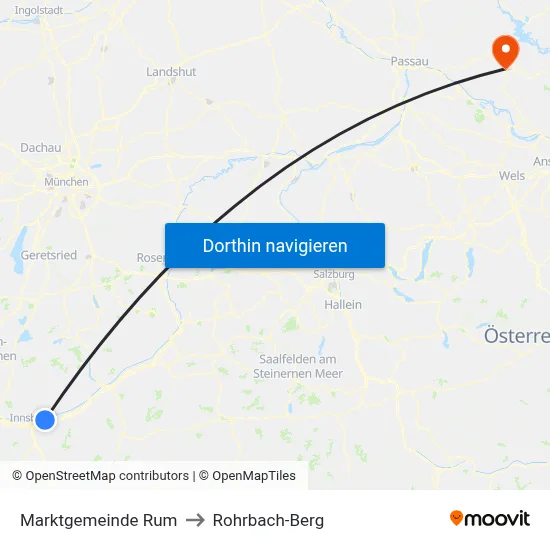 Marktgemeinde Rum to Rohrbach-Berg map