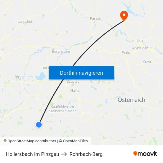 Hollersbach Im Pinzgau to Rohrbach-Berg map