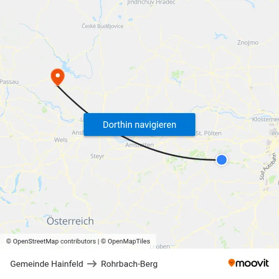 Gemeinde Hainfeld to Rohrbach-Berg map