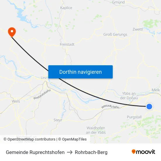 Gemeinde Ruprechtshofen to Rohrbach-Berg map