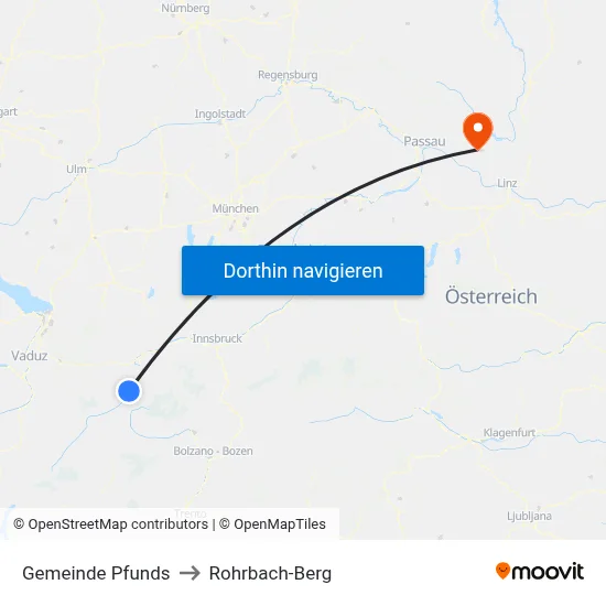 Gemeinde Pfunds to Rohrbach-Berg map
