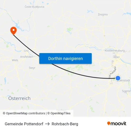 Gemeinde Pottendorf to Rohrbach-Berg map