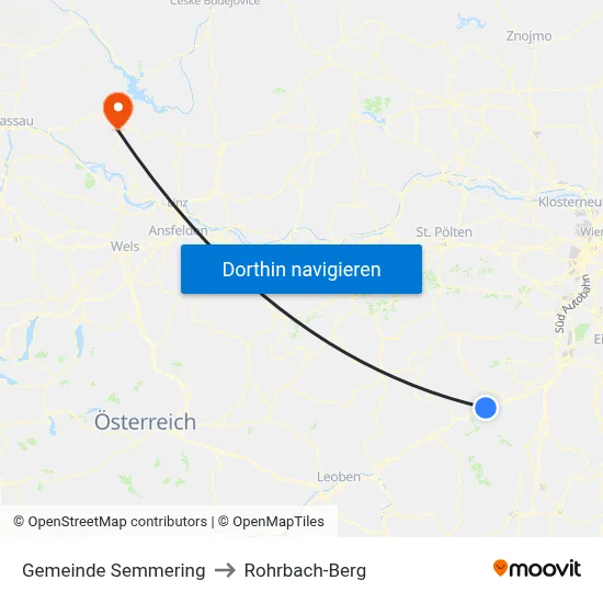 Gemeinde Semmering to Rohrbach-Berg map