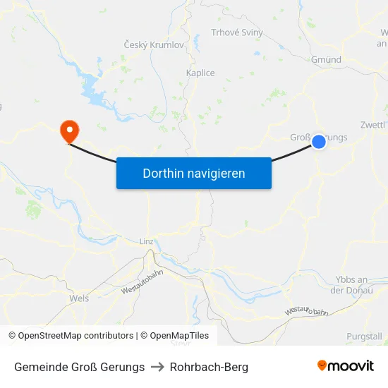 Gemeinde Groß Gerungs to Rohrbach-Berg map