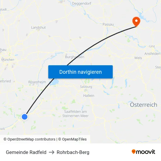 Gemeinde Radfeld to Rohrbach-Berg map