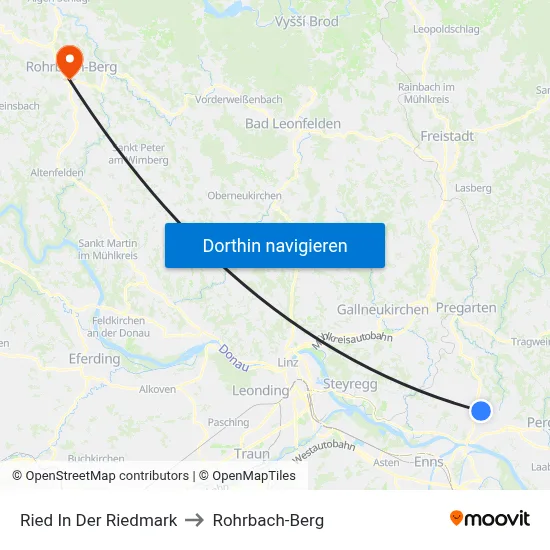 Ried In Der Riedmark to Rohrbach-Berg map
