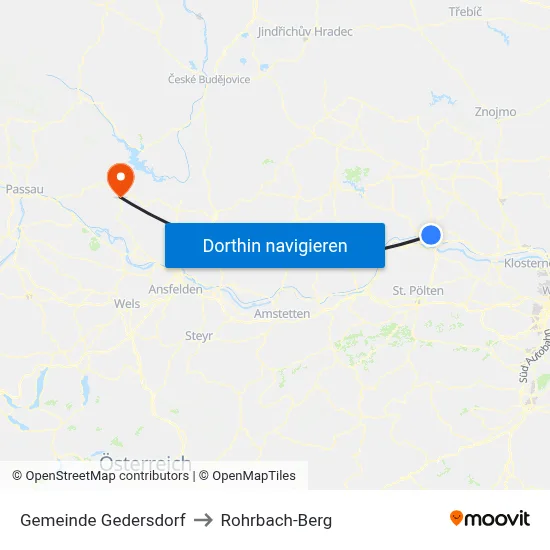 Gemeinde Gedersdorf to Rohrbach-Berg map