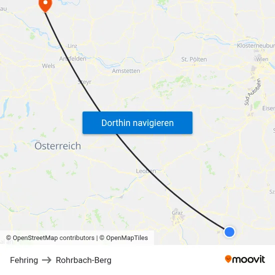 Fehring to Rohrbach-Berg map