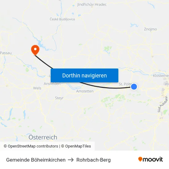 Gemeinde Böheimkirchen to Rohrbach-Berg map