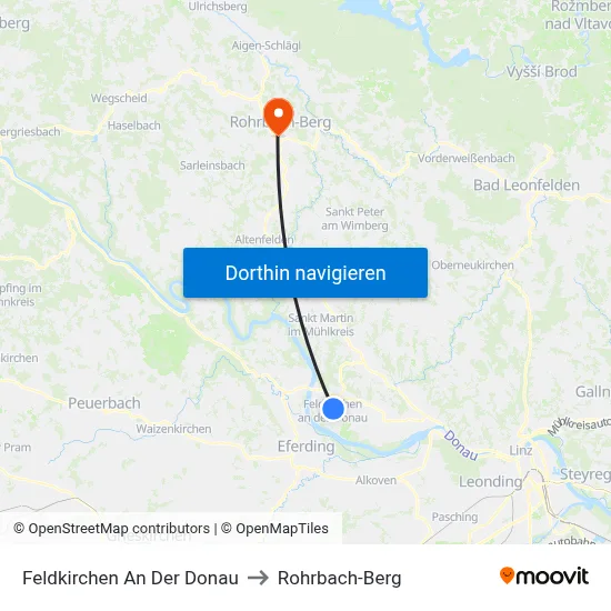 Feldkirchen An Der Donau to Rohrbach-Berg map