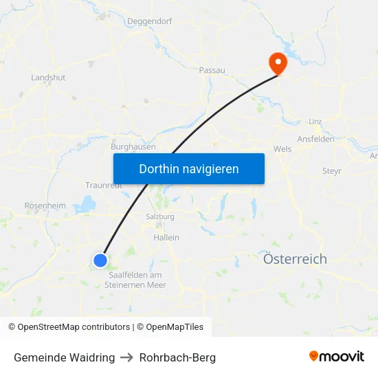 Gemeinde Waidring to Rohrbach-Berg map