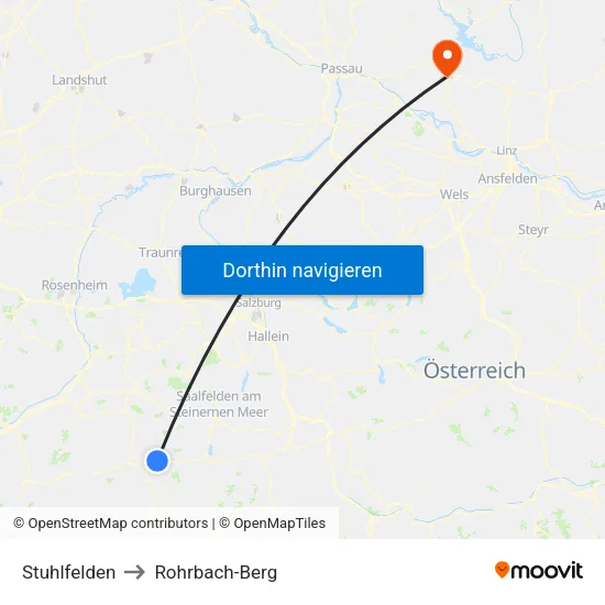 Stuhlfelden to Rohrbach-Berg map
