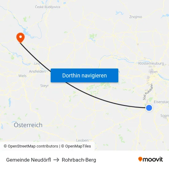 Gemeinde Neudörfl to Rohrbach-Berg map