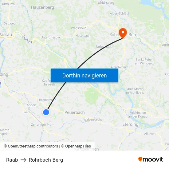 Raab to Rohrbach-Berg map
