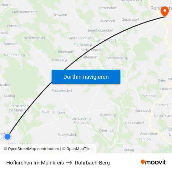 Hofkirchen Im Mühlkreis to Rohrbach-Berg map