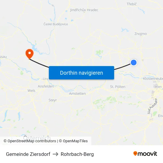 Gemeinde Ziersdorf to Rohrbach-Berg map