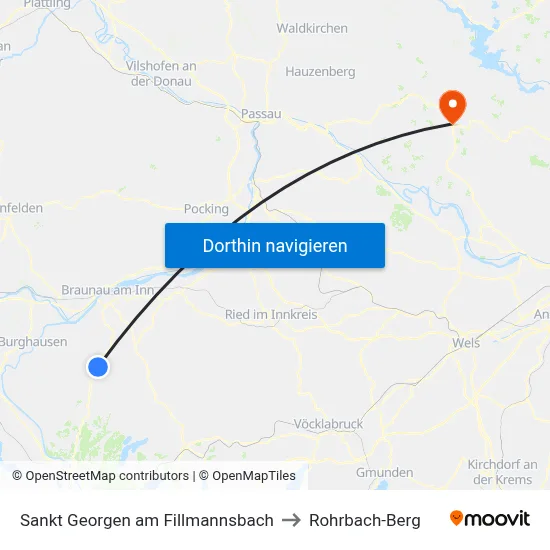 Sankt Georgen am Fillmannsbach to Rohrbach-Berg map