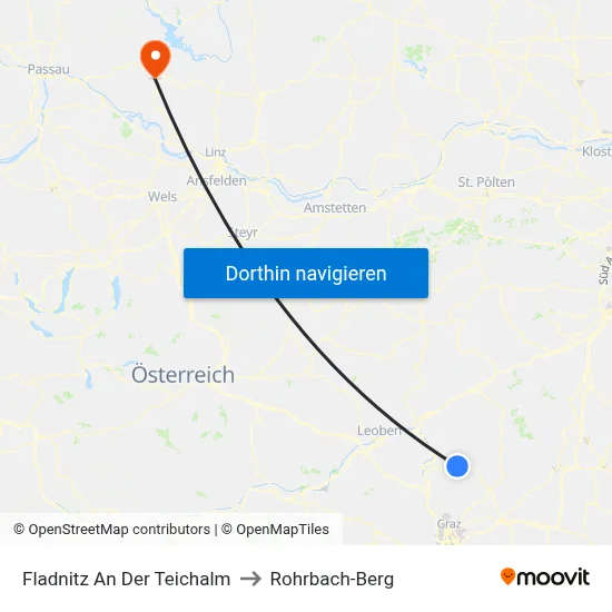 Fladnitz An Der Teichalm to Rohrbach-Berg map