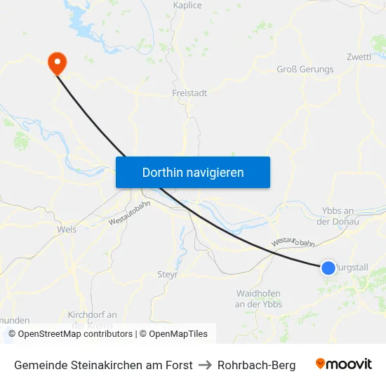 Gemeinde Steinakirchen am Forst to Rohrbach-Berg map