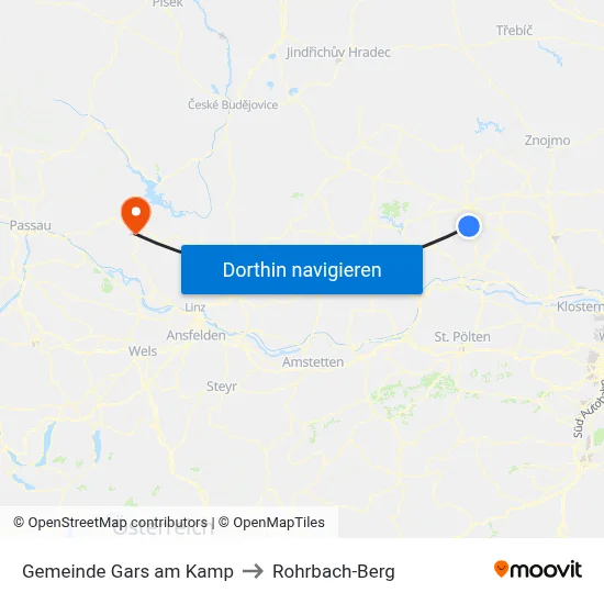 Gemeinde Gars am Kamp to Rohrbach-Berg map