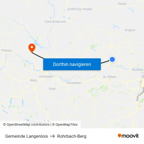 Gemeinde Langenlois to Rohrbach-Berg map