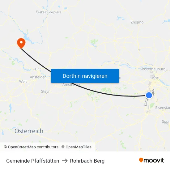 Gemeinde Pfaffstätten to Rohrbach-Berg map