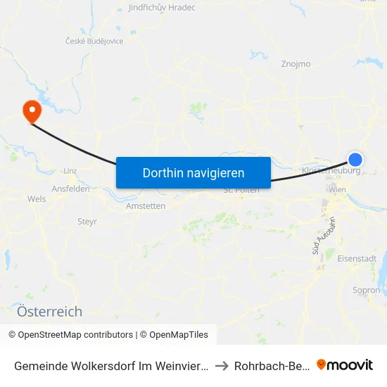 Gemeinde Wolkersdorf Im Weinviertel to Rohrbach-Berg map