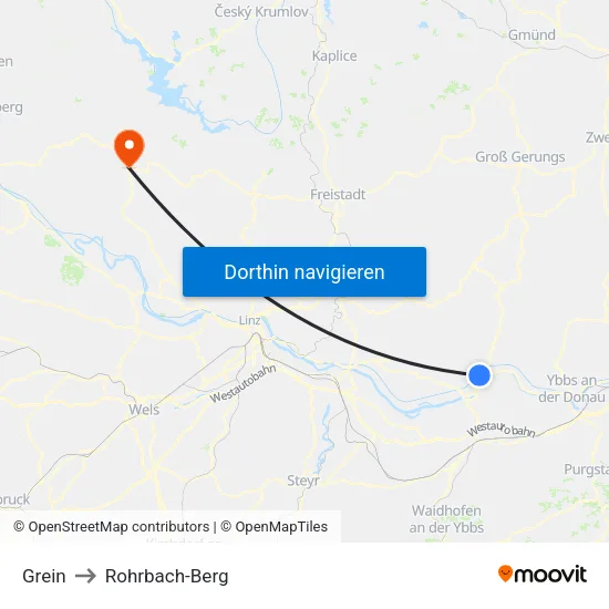 Grein to Rohrbach-Berg map