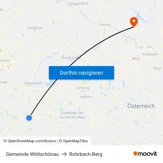 Gemeinde Wildschönau to Rohrbach-Berg map