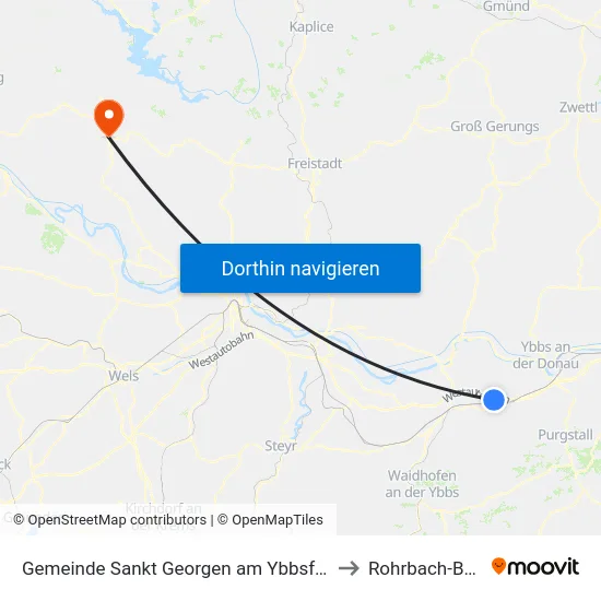 Gemeinde Sankt Georgen am Ybbsfelde to Rohrbach-Berg map