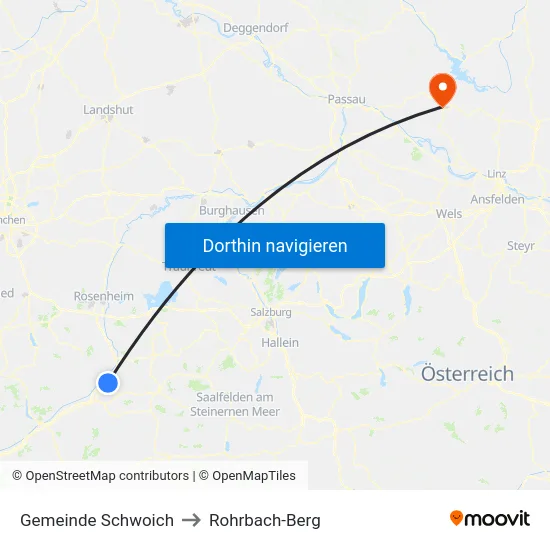 Gemeinde Schwoich to Rohrbach-Berg map