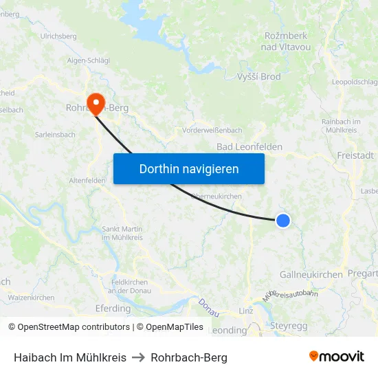Haibach Im Mühlkreis to Rohrbach-Berg map